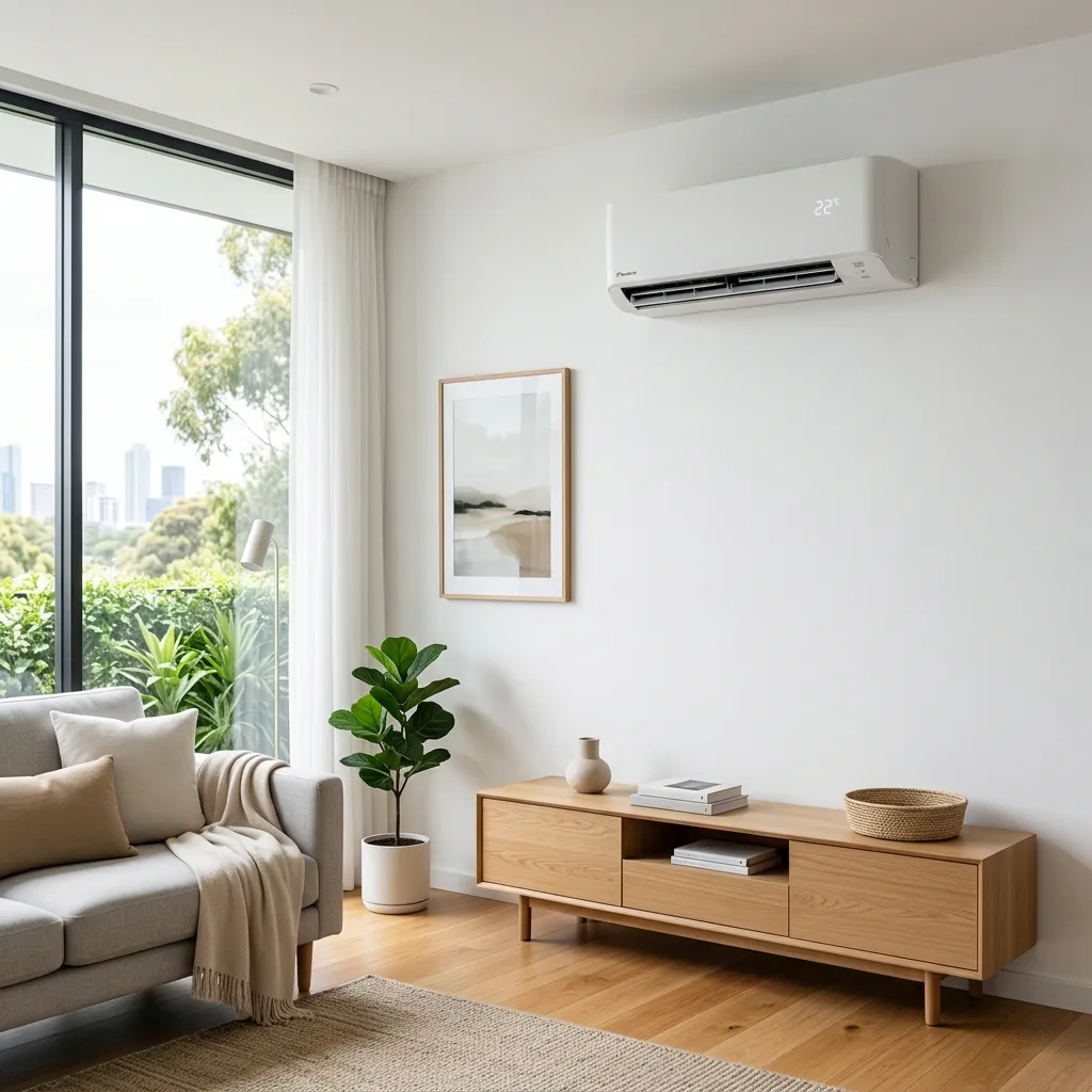 Sleek modern air conditioner unit installation